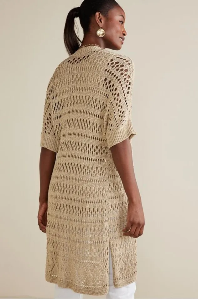 Women Opaline Shimmer Cardigan Sesame Soft Surroundings Tops Women Opaline Shimmer Cardigan Sesame Soft Surroundings Tops