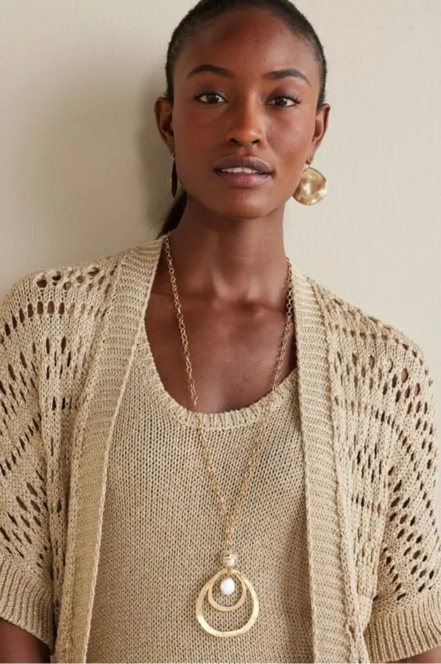 Women Opaline Shimmer Cardigan Sesame Soft Surroundings Tops Women Opaline Shimmer Cardigan Sesame Soft Surroundings Tops