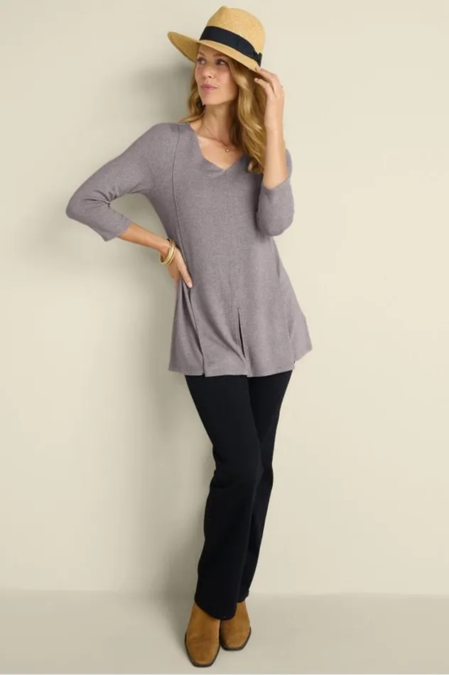 Women Ophelia Tunic Heather Grey Soft Surroundings Tops Women Ophelia Tunic Heather Grey Soft Surroundings Tops