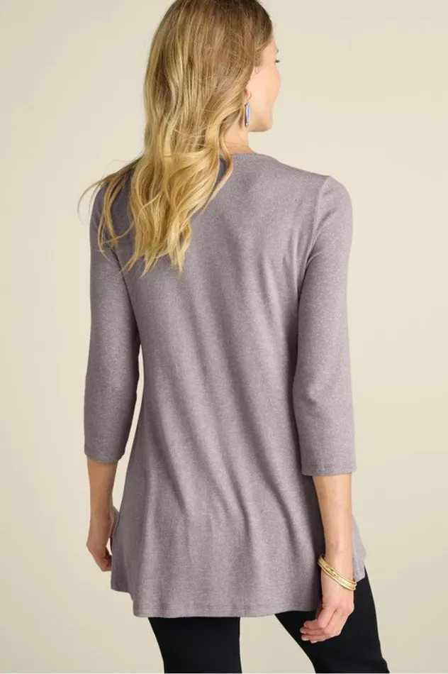 Women Ophelia Tunic Heather Grey Soft Surroundings Tops Women Ophelia Tunic Heather Grey Soft Surroundings Tops