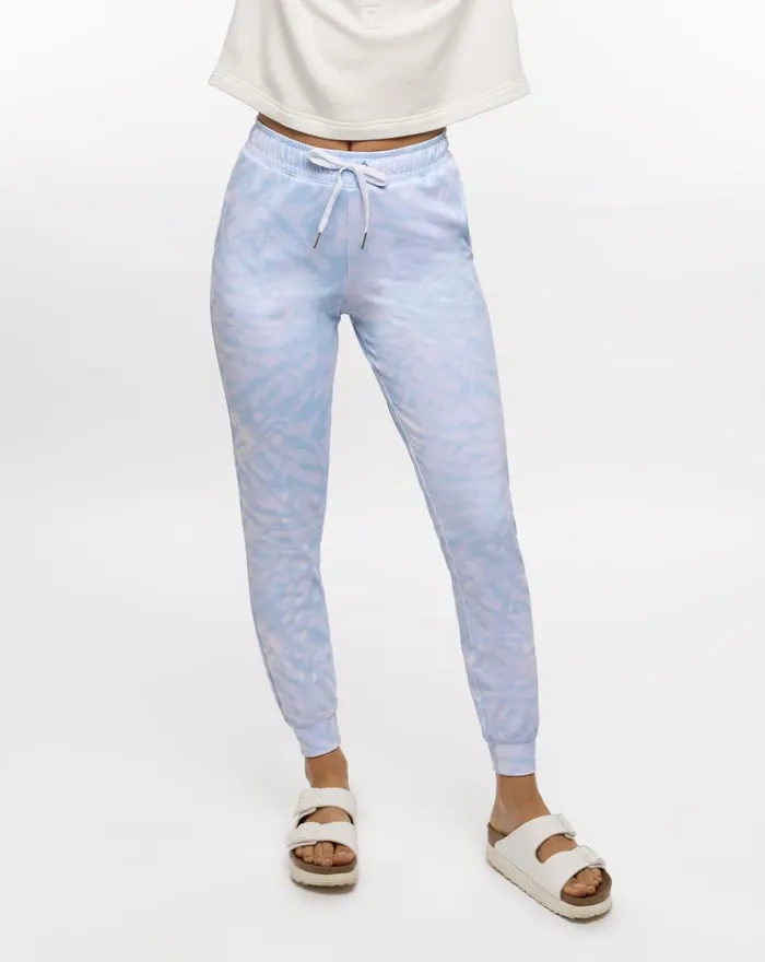 Women Pants TravisMathew CLOUD FLEECE TIE DYE JOGGER Skyway Blue