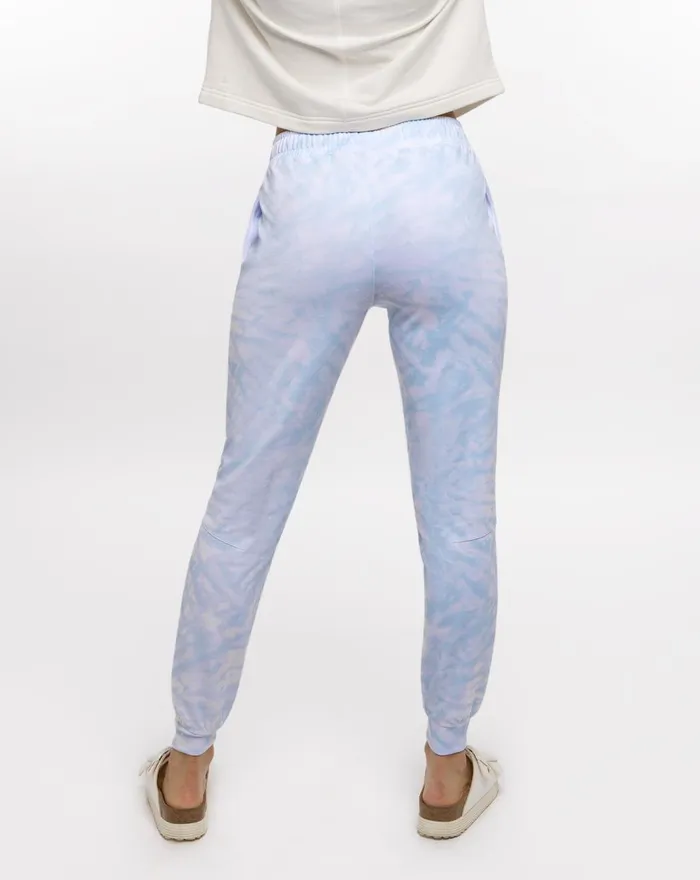 Women Pants TravisMathew CLOUD FLEECE TIE DYE JOGGER Skyway Blue