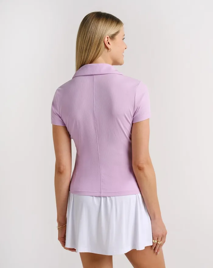 Women Polos TravisMathew BARCELONA RIBBED POLO Orchid Bouquet