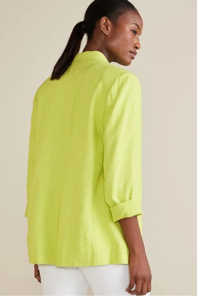 Women Portofino Linen Blend Boyfriend Blazer Lime Soft Surroundings Toppers Women Portofino Linen Blend Boyfriend Blazer Lime Soft Surroundings Toppers