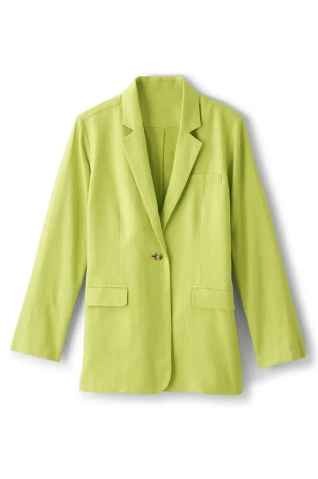 Women Portofino Linen Blend Boyfriend Blazer Lime Soft Surroundings Toppers Women Portofino Linen Blend Boyfriend Blazer Lime Soft Surroundings Toppers