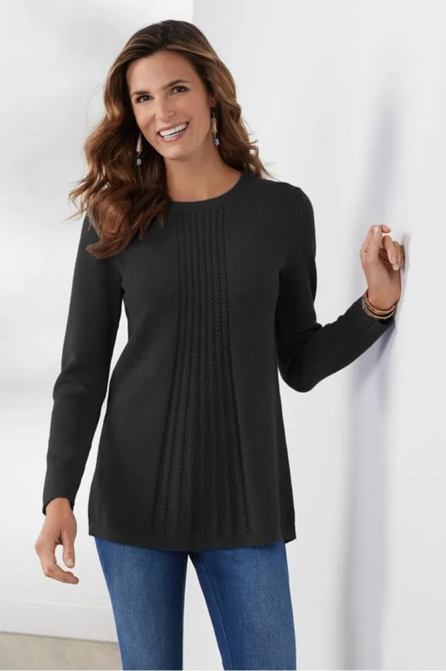 Women Priscilla Pullover Tunic Sweater Brick Red Soft Surroundings Tops