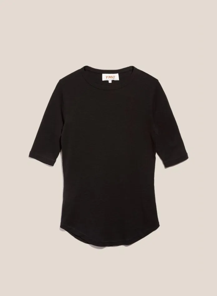 Womens Earth YMC Earth Charlotte ShortSleeved TShirt Black