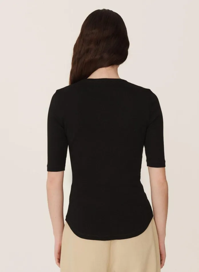Womens Earth YMC Earth Charlotte ShortSleeved TShirt Black