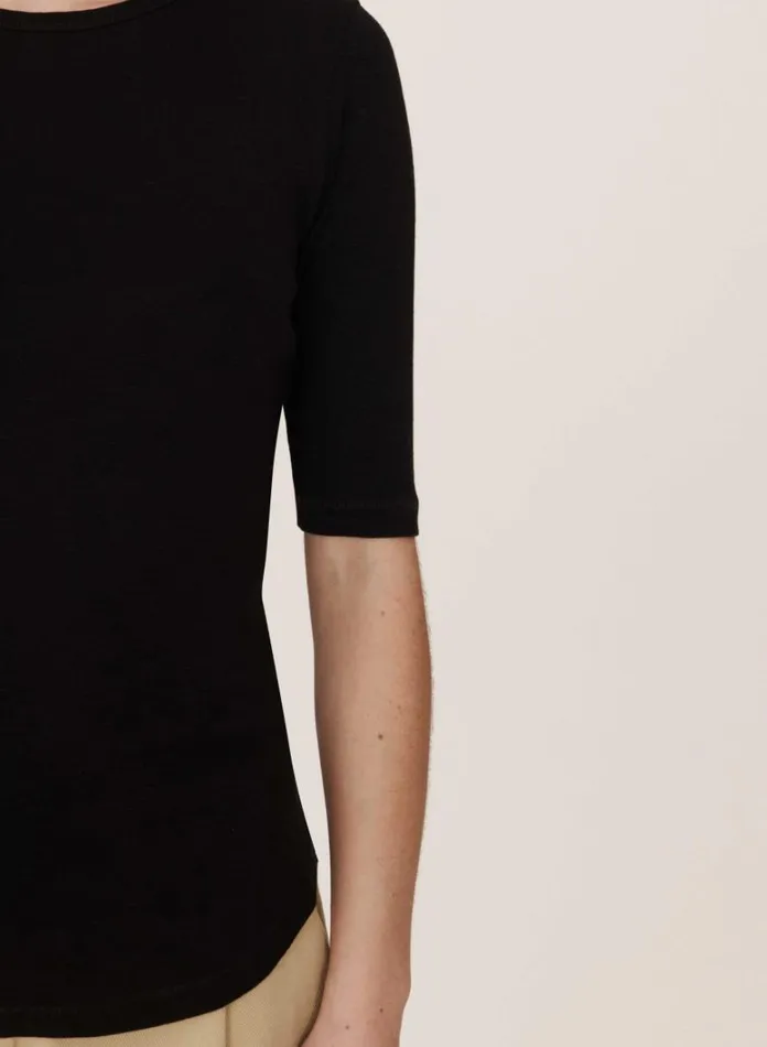 Womens Earth YMC Earth Charlotte ShortSleeved TShirt Black