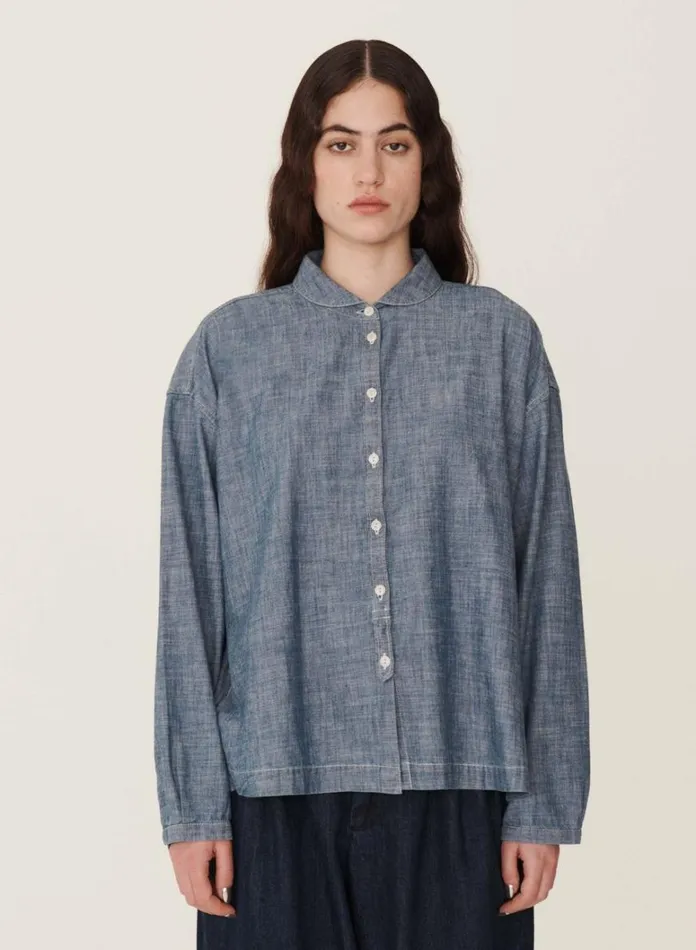 Womens Earth YMC Earth Marianne Chambray Shirt Light Indigo