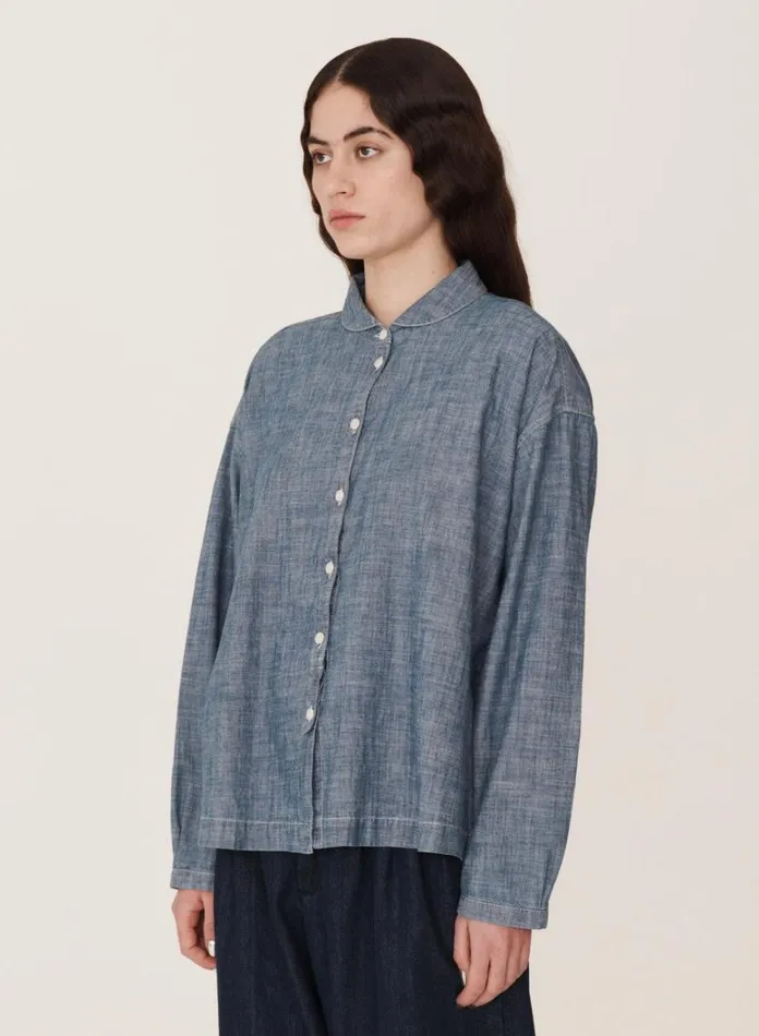 Womens Earth YMC Earth Marianne Chambray Shirt Light Indigo