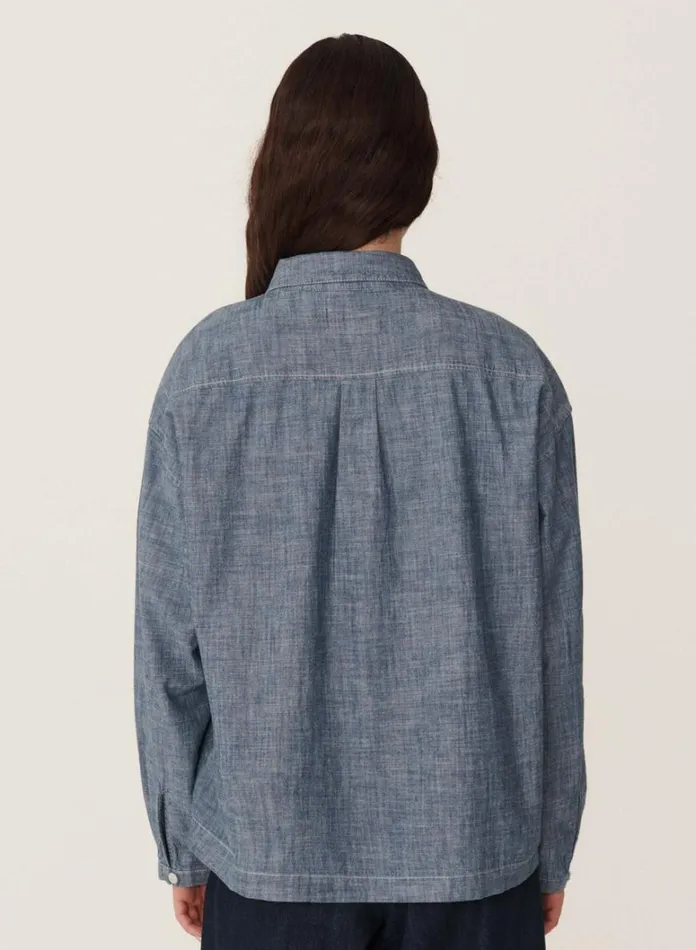 Womens Earth YMC Earth Marianne Chambray Shirt Light Indigo