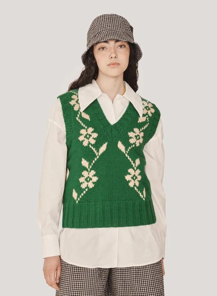 Womens Knitwear YMC Heidi Tank Green