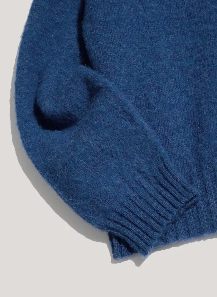 Womens Knitwear YMC Jets Crew Neck Jumper Blue