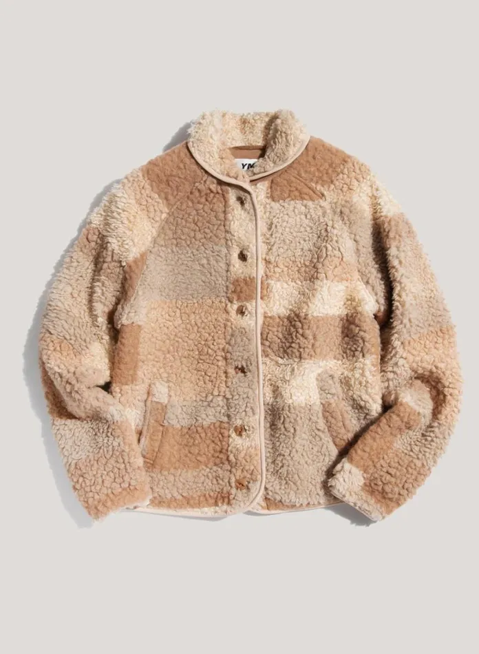 Womens Outerwear YMC Beach Fleece Jacket Natural Multi