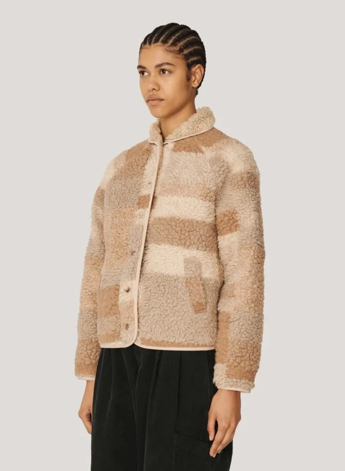 Womens Outerwear YMC Beach Fleece Jacket Natural Multi