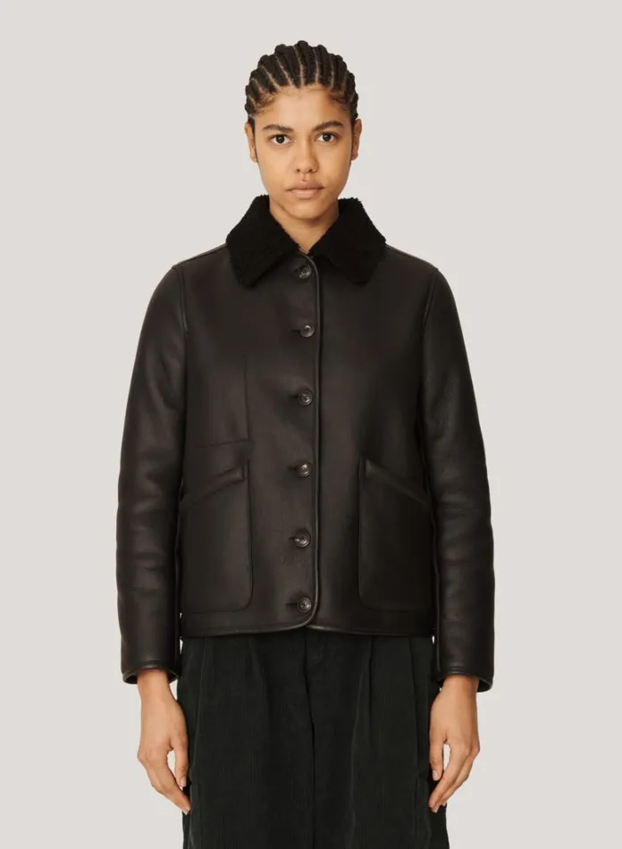 Womens Outerwear YMC Brainticket Mk2 Leather Jacket Black