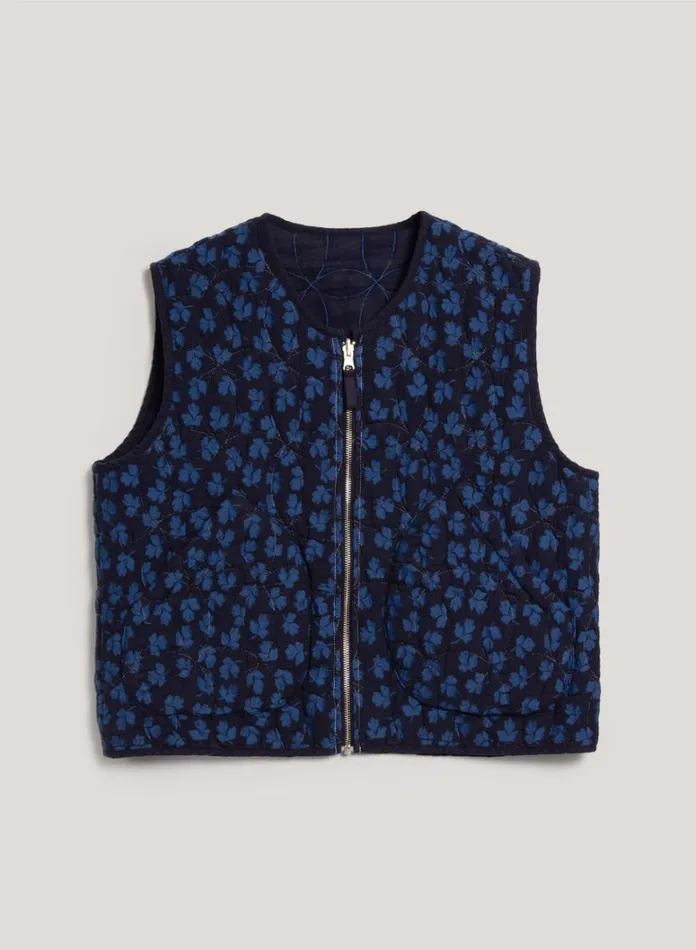 Womens Outerwear YMC Jackie Gilet Blue Multi