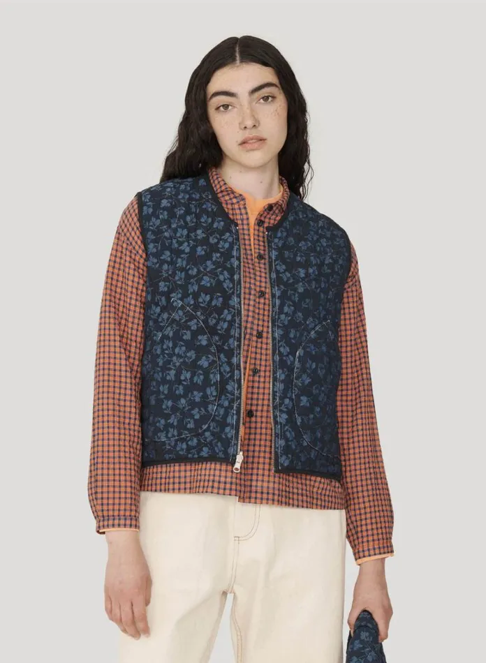 Womens Outerwear YMC Jackie Gilet Blue Multi