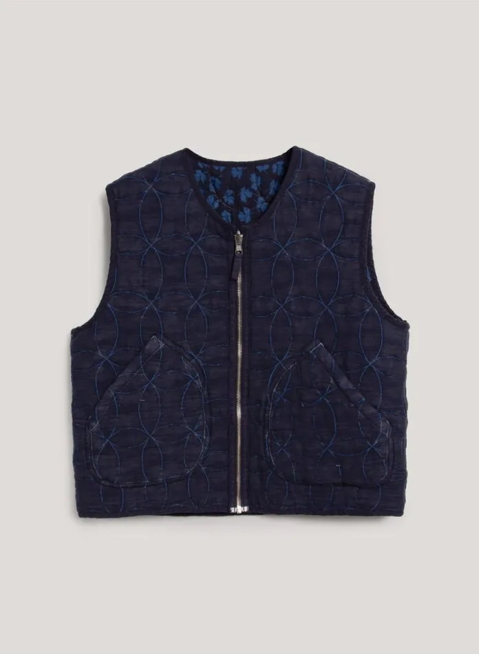 Womens Outerwear YMC Jackie Gilet Blue Multi