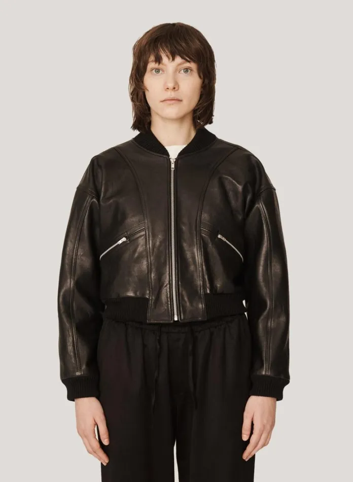 Womens Outerwear YMC Tenor Leather Jacket Black