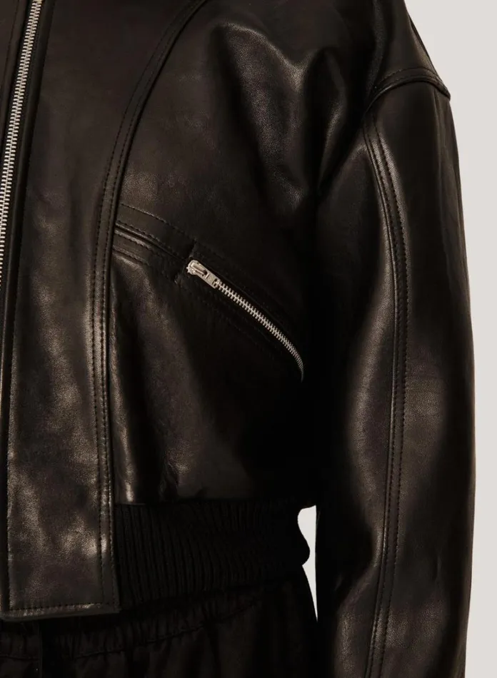 Womens Outerwear YMC Tenor Leather Jacket Black
