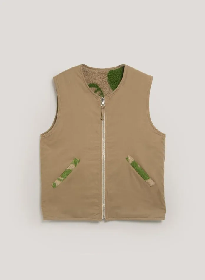 Womens Outerwear YMC Utah Waistcoat Green Multi