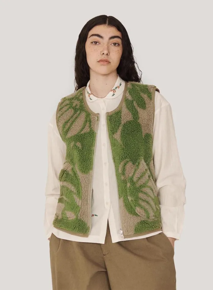 Womens Outerwear YMC Utah Waistcoat Green Multi