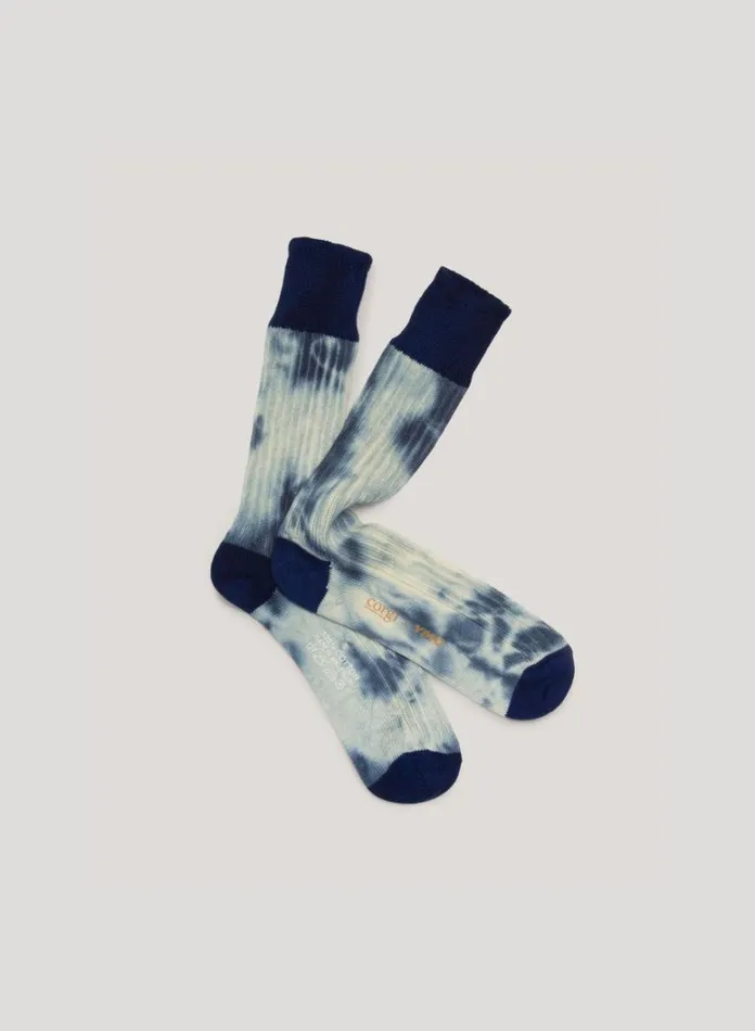 Womens Socks YMC Tie Dye Sock Blue
