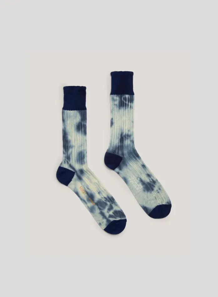 Womens Socks YMC Tie Dye Sock Blue