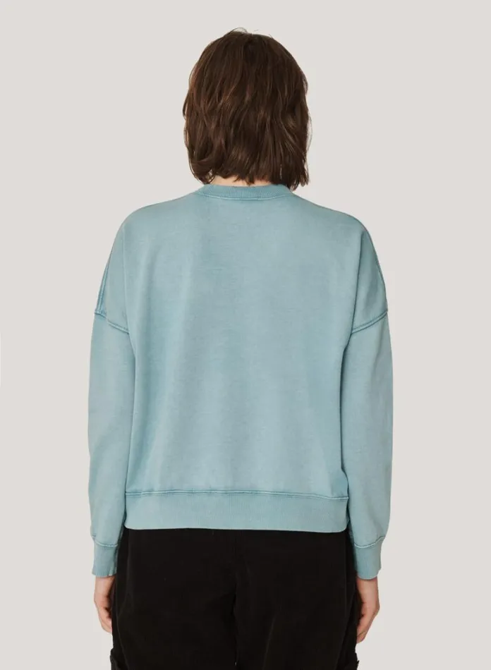 Womens Sweatshirts YMC Almost Grown Loopback Cotton Sweatshirt Blue
