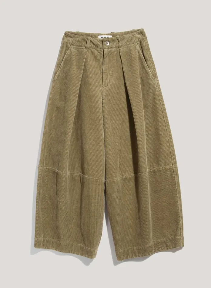 Womens Trousers YMC Deadbeat Corduroy Trousers Olive