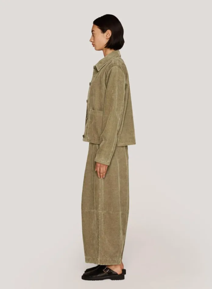 Womens Trousers YMC Deadbeat Corduroy Trousers Olive