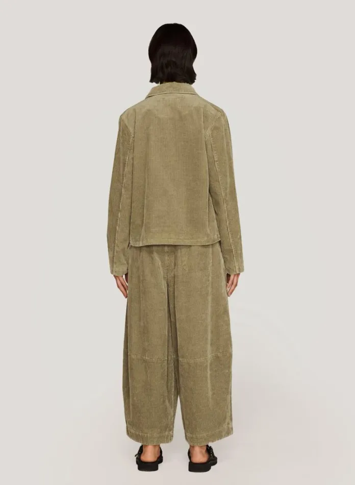 Womens Trousers YMC Deadbeat Corduroy Trousers Olive