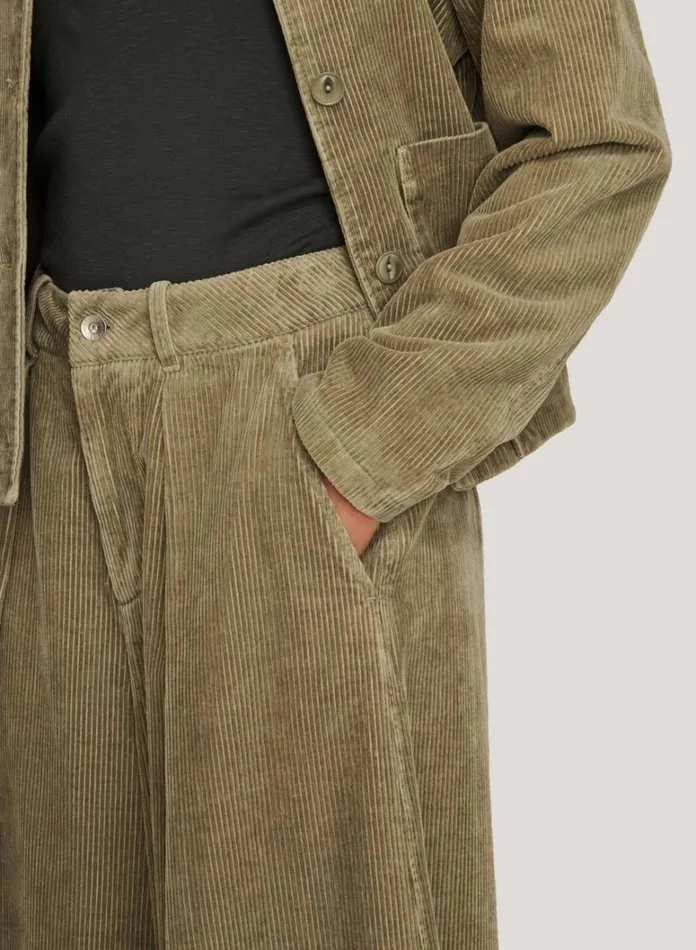 Womens Trousers YMC Deadbeat Corduroy Trousers Olive