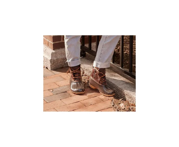 Women Saltwater Duck Boot Tan Dark Brown Sperry Boots Women Saltwater Duck Boot Tan Dark Brown Sperry Boots