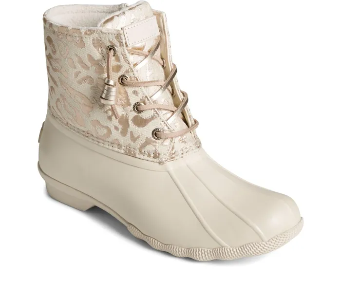 Women Saltwater Metallic Jacquard Duck Boot Ivory Sperry Boots Women Saltwater Metallic Jacquard Duck Boot Ivory Sperry Boots