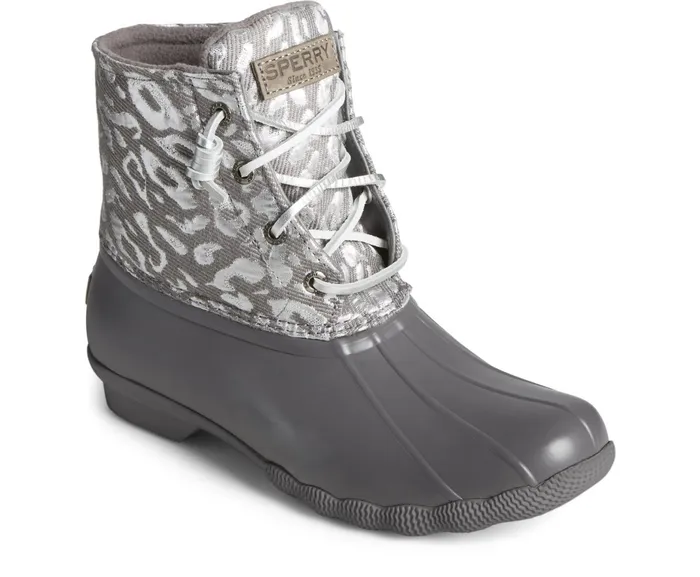 Women Saltwater Metallic Jacquard Duck Boot Silver Sperry Boots Women Saltwater Metallic Jacquard Duck Boot Silver Sperry Boots