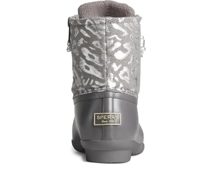 Women Saltwater Metallic Jacquard Duck Boot Silver Sperry Boots Women Saltwater Metallic Jacquard Duck Boot Silver Sperry Boots