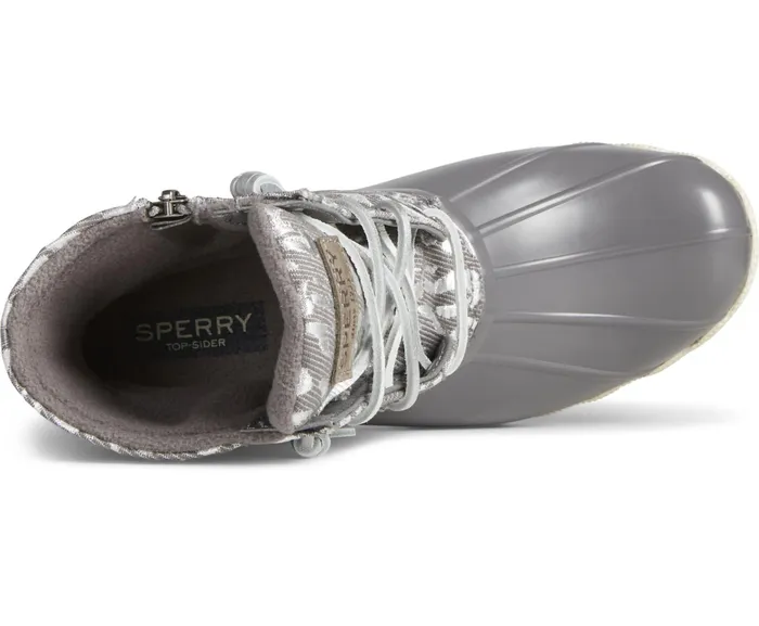 Women Saltwater Metallic Jacquard Duck Boot Silver Sperry Boots Women Saltwater Metallic Jacquard Duck Boot Silver Sperry Boots