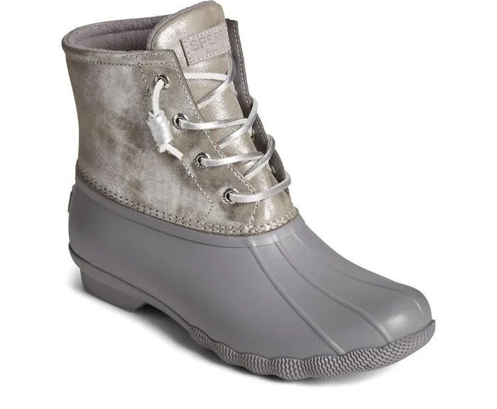 Women Saltwater Metallic Leather Duck Boot Silver Sperry Rain and Duck Boots Women Saltwater Metallic Leather Duck Boot Silver Sperry Rain and Duck Boots