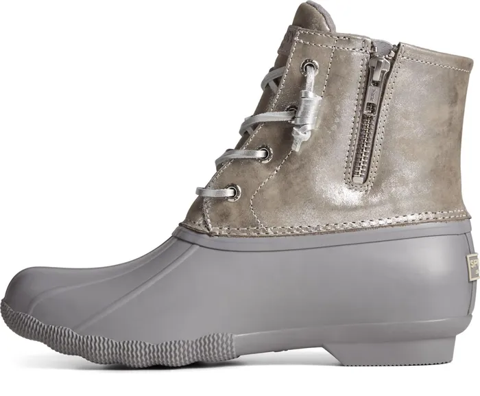 Women Saltwater Metallic Leather Duck Boot Silver Sperry Rain and Duck Boots Women Saltwater Metallic Leather Duck Boot Silver Sperry Rain and Duck Boots