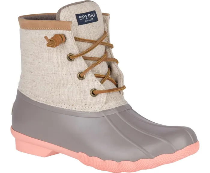 Women Saltwater Pop Outsole Duck Boot LinenRose Sperry Boots Women Saltwater Pop Outsole Duck Boot LinenRose Sperry Boots