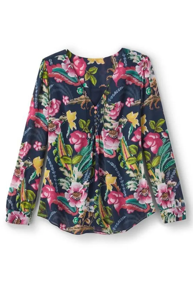 Women Samantha Georgette Top Navy Paisley Soft Surroundings Tops Women Samantha Georgette Top Navy Paisley Soft Surroundings Tops