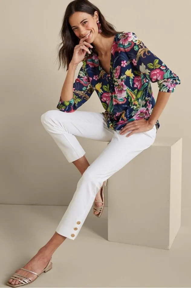 Women Samantha Georgette Top Navy Paisley Soft Surroundings Tops Women Samantha Georgette Top Navy Paisley Soft Surroundings Tops