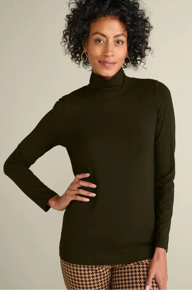 Women Sandie Knit Turtleneck Rosebud Soft Surroundings Tops