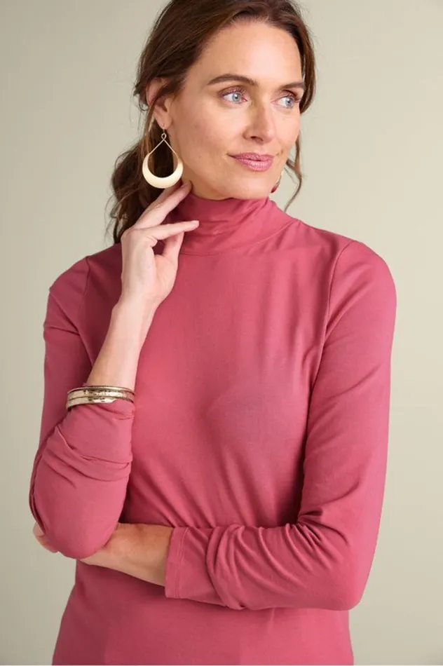 Women Sandie Knit Turtleneck Rosebud Soft Surroundings Tops Women Sandie Knit Turtleneck Rosebud Soft Surroundings Tops