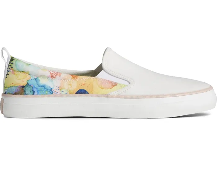 Women SeaCycled Crest Twin Gore Yellena James Slip On Sneaker White Sperry Sneakers