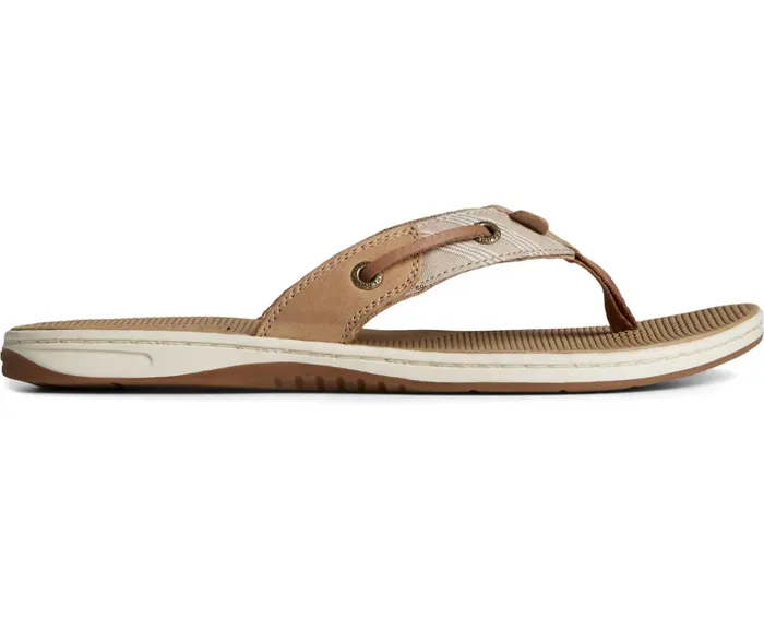 Women Seafish Chambray Striped Sandals Tan Sperry Sandals