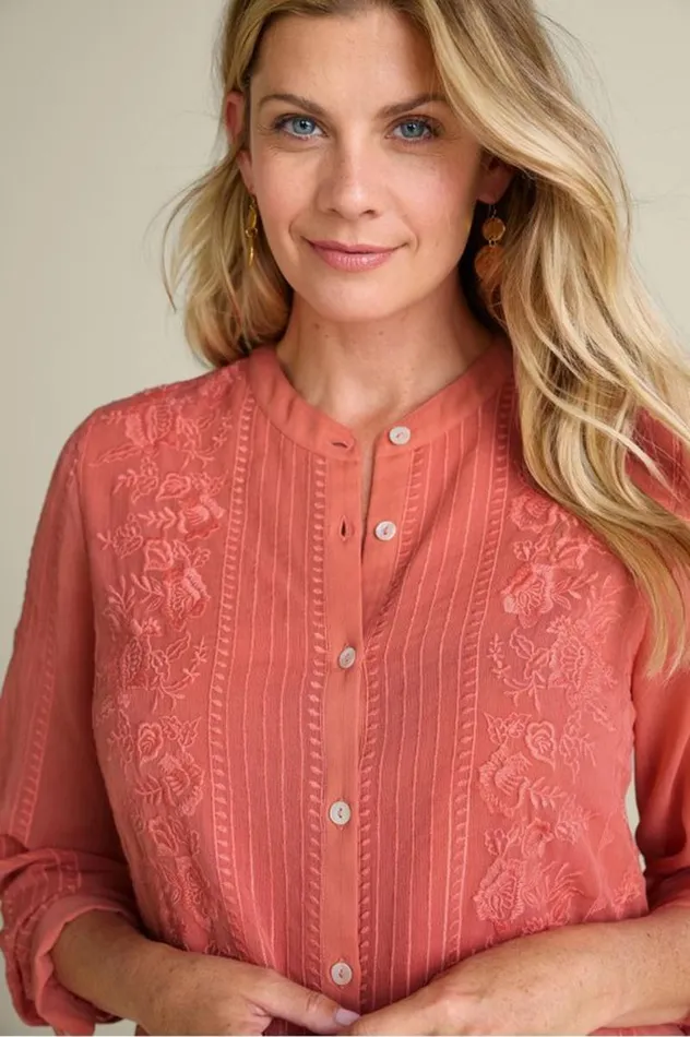 Women Serafine Embroidered Tunic Apricot Brandy Soft Surroundings Tops Women Serafine Embroidered Tunic Apricot Brandy Soft Surroundings Tops